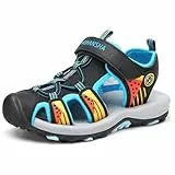 Mishansha Geschlossene Jungen Sandalen Sommer Kinder Trekkingsandalen Atmungsaktiv Schwarz A Gr.30