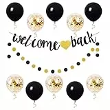 ALEGRE Welcome Back Deko Ballon,Girlande Willkommen Zuhause Deko,Welcome Home Deko Set mit Welcome Back Banner und Konfetti Luftballons,Willkommen Deko für Babyshower,Familie Party,Einweihungs Party