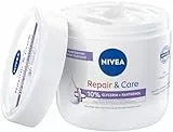 NIVEA Repair & Care Creme parfümfrei (400ml), Feuchtigkeits-Körpercreme, schnell einziehende Lotion mit Glycerin, Provitamin B5 & Ceramiden für trockene, sensible Haut
