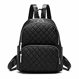 Travistar Rucksack Damen Klein Elegant Schultertasche Waterproof Nylon Casual Schultasche Daypack Kleiner Anti-Theft Rucksack, Schwarz