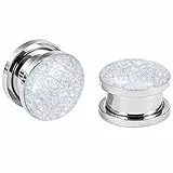 Huacan Tunnel 8mm 10mm 12mm 14mm 16mm Set Flesh Silber Tunnels Ohren Plug Edelstahl Klassisch Frauen Double Flared Frau Plugs Expander Damen Herren 1 Paar