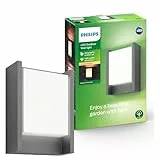 PHILIPS Arbour LED Outdoor Wandleuchte (6 W), wetterfeste Außenleuchte mit warmweißem Licht, energiesparende LED Beleuchtung, anthrazit