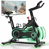Advamsoler Heimtrainer Fahrrad mit App, Leises Hometrainer Fahrrad mit Magnetwiderstand, LCD Display & Tablet-Halter für Zuhause, Indoor Kardio Training Spinning Bike, Bis 160KG