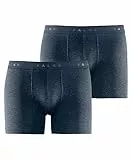 FALKE Herren Boxershorts Daily Comfort Multipack M Bx Baumwolle atmungsaktiv 2 Stück, Grau Midnight 6366, M