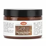 Viva Decor Rusty (Rost-Braun, 150 ml) Effekt Acrylfarbe für Papier und mehr - Strukturpaste für Industrial Design - pastöse Rostfarbe - Rostoptik - Made in Germany