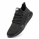 Turnschuhe für Herren, Laufschuhe, Walkingschuhe, rutschfest, lässig, Fitnessstudio, Sport, Tennis, Arbeitssneaker, Schwarz, 42 1/3 EU