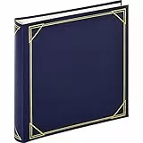 walther design Fotoalbum blau 30 x 30 cm Kunstleder mit Prägung, Standard Album MX-200-L