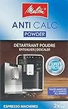 Melitta Anti Calc Reinigungspulver – Entkalker für Kaffeevollautomaten & Kaffeemaschinen, effektive Kalkentfernung, 2 x 40g Beutel