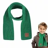 Abeillo Warme Kinder-Winter-Strickschals, weich, gestrickt, Halswärmer, Schal, warme Schals für Jungen und Mädchen, Grün , 110cm/43.3inch