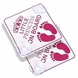 cobee Baby on board Aufkleber auto, 2 Stück, 12,7 x 12,7 cm, kleine Prinzessin an Bord Auto Stoßstangenaufkleber abnehmbare wasserdichte Auto Aufkleber Zubehör mit doppelten Saugnäpfen