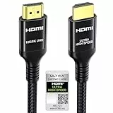 Etseinri 10K 8K HDMI 2.1 Kabel 2M, Zertifiziert 48Gbps Ultra High Speed HDMI® Kabel 4K 240Hz 165Hz 144Hz 120Hz 8K 60Hz 10K 0.01ms eARC HDCP2.3 HDR10+ Dolby Vision für Gaming Monitore TV Projektor
