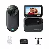 Insta360 GO 3S 128 GB - Tragbare 4K Mini-Kamera, Freihand-POVs, Überall anbringbar, Stabilisierung, 140 min Akku, 10 m wasserdicht, KI-Bearbeitung, Apple Find My, Schwarz, für Vlogs, Reisen, Outdoor
