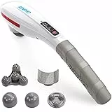 Massagegerät Nacken Schulter, RENPHO Massagegerät Perkussion Handmassagegerät Mit 5 Austauschbare Massageköpfe mit Einstellbare Intensität, Tiefenmassagegerät für Nacken, Rücken und Ganzkörper, Weiß