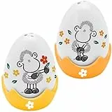 Sheepworld Eierbecher-Streuer-Set Motiv 'Zusammen' | 4-teiliges Set, bestehend aus Salz- und Pfefferstreuer in Eierform und 2 passenden Eierbechern | Geschenk Ostern, Osternest | 48582