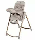 Maxi-Cosi Minla Plus Kinderhochstuhl Mitwachsend, 0–14 Jahre, 0–60 kg, Hochstuhl Baby, einer Hand drehbaren Tabletts, 4 Rädern, 9 Höhenstufen, 5 Neigungspositionen, kompakt faltbar, Elegance Beige