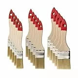M7 15 STK. Flachpinsel-Set: 1“ – 5 STK. (ca. 25 mm), 1,5“ – 5 STK. (ca. 38 mm), 2“ – 5 STK. (ca. 50 mm) Serie 30, Lackierpinsel mit Synthetischen Borsten, Malerpinsel mit Naturholz und Stahlzwinge