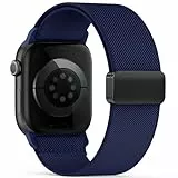 Yoohoo Elastisch Armband für Apple Watch Armband 40mm 42mm 44mm 46mm 41mm 45mm 38mm 49mm,Nylon Stoff Band Sport Strap Damen Herren für iWatch Series 11 10 9 8 7 6 5 4 3 SE/2 Ultra/Ultra 2/3
