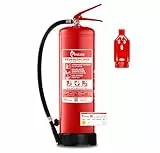 FireLoq 6L Fettbrand Feuerlöscher für Brandklasse ABF mit 34A 233B 75F ergibt 10LE Dauerdruck inkl. Prüfnachweis,Wandhalter und Manometer