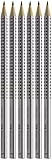 Faber-Castell 117697-6 Bleistifte GRIP 2001, Härtegrad: HB, Schaftfarbe: silber