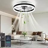 Nalezuns LED Deckenventilator mit Beleuchtung, 50cm Ventilator Deckenleuchte, 3 Farbtemperatur und 6 Geschwindigkeiten Deckenventilator mit Lampe, Lampe für Wohnzimmer Schlafzimmer Esszimmer Küche