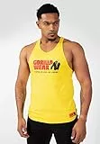 Gorilla Wear Classic Fitness Tank Top - gelb - Bodybuilding Sport Freizeit mit Logo Aufdruck leicht und bequem für optimale Bewegung aus Baumwolle, L