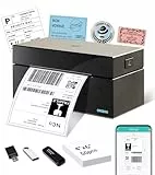 ORGBRO Bluetooth Etikettendrucker Z1 Plus DHL Thermodrucker Etikettiergerät 4x6 Versandetiketten Drucker Labeldrucker für Barcode, Adresse, Kompatibel mit Amazon, Etsy, Shopify, Schwarz
