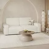 Yaheetech Sofa 212 x 83,5 cm Polstersofa aus Cordstoff mit Abnehmbare Kissen und Rückenlehnen Couch mit Breite Armlehnen für Wohnzimmer/Schlafzimmer Elfenbein