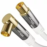 KabelDirekt – 4K Antennenkabel, Koaxialkabel, TV Kabel 90° gewinkelt/gerade – 3m – Fernsehkabel digital/analog – Erhältlich in 0,5-20m (gerade Buchse/Winkel-Stecker, DVB-C/DVB-T/DVB-S, weiß)