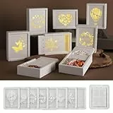 Silikonformen Gießformen Geschenkbox, 9 Stück Silikonform Geldgeschenke Gießformen Silikon Weihnachten Gips Zum Gießen Silikonform Weihnachten Gießform Geschenkbox mit Liebe Schneeflocke