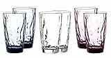 BORMIOLI ROCCO Diamond Bunte Gläser Set 6 teilig - 470ml - Trinkgläser bunt, Wassergläser 6er Set, Trinkglas groß, Trinkgläser farbig, Saftgläser