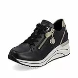 Remonte Damen Low-Top Sneaker D0T03, Frauen Halbschuhe,lose Einlage,Turnschuhe,Laufschuhe,schnürschuhe,schnürer,Business,schwarz Kombi (01),40 EU