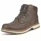 CC-Los Desert Boots Herren Wasserdicht Rutschfest Leder – Bequeme Chukka Boots für Business Büro Alltag Stadt Freizeit Modische Braun, 46 EU