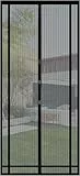 Sekey Fliegengitter Balkontür zuschneidbar – Magnet & selbstklebend, ohne Bohren | Insektenschutzvorhang für Balkon-, Terrassen- und Zimmertüren, 110x210 cm, Schwarz