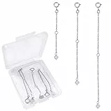 TOAOB 3 Stück 925 Sterling Silber Kettenverlängerung Extender Ketten 5cm 8cm 10cm Armband Verlängerungskette für Schmuckherstellung