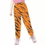 SCRAWLGOD Jogginghose für Jungen und Mädchen, Sporthose, Sportbekleidung, Kleidung für Kinder von 4–15 Jahren, Tiger Streifen, 12-13 Jahre