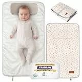 Wickelunterlage Unterwegs Waschbar Abwaschbar Wasserdicht Faltbar Wickelmatte mit Polsterung Wickelauflage Kompakt Blätter Zubehör Geschenk Geburt Diaper Changing Mat Baby Waterproof Pad Valbaby