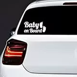 Autodomy Baby On Board Aufkleber - 2 Stück Füße Mit Hoher Sichtbarkeit | Für Alle Fahrzeugtypen | 15x7 cm (Weiß)