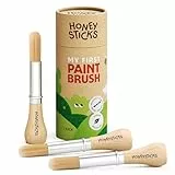 Honeysticks Mein erster Malpinsel-Set - 3er Pack. Perfekte erste Kinderpinsel für Babys & Kleinkinder. Jumbo-Malpinsel für Kleinkinder mit dickem Holzgriff für einfaches Greifen