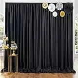 3m x 3m Dicker Schwarz Hintergrund Vorhang für Parteien, 2-Platten Schwarz Polyester Hochzeit Hintergrund Vorhänge für Geburtstags Fotografie Party Home Dekorationen