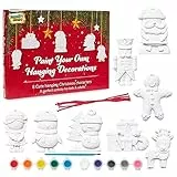 KreativeKraft Weihnachtsdeko Bastelset Kinder, Gips Figuren zum Bemalen, DIY Bastelsets für Kinder (8er-Set)