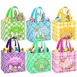 DECHISY 6 Stück Geschenktüten Ostern,Ostertüten zum Befüllen mit Griffen, 6 Designs Osterkörbe Kinder, Osterkörbchen Kinder für Geschenken, Eiersuche, Partyzubehör, Oster Dekoration Ostergeschenke