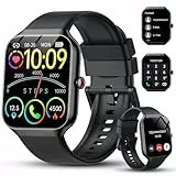 Smartwatch Herren Damen Fitnessuhr mit Telefonfunktion, 1.96' HD Smart Watch mit Pulsuhr/Schlafmonitor, Fitness Tracker Schrittzähler Uhr, 100+ Sportmodi Sportuhr IP68 Wasserdicht für Android iOS