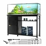 VEVOR Aquariumständer, 75 Gallonen Fischtankständer, 132 x 50 x 82 cm Schildkrötentankständer aus Stahl und MDF, 284 kg Tragkraft, Reptilientankständer mit Lagerschrank & Integriertem Netzteil