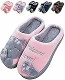JACKSHIBO Hausschuhe Damen Winter Plüsch Pantoffeln Herren Warm Filzpantoffeln Frauen Bequeme Slippers Unisex Rosa 40/41 EU
