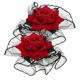 Supvox Abnehmbare Armstulpe aus Spitze mit Rüschen Netz-armstulpe für Damen Gothic-lolita-stil Verstellbar Passend für Hochzeit Halloween Tanzparty und Abschlussball