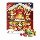 Lindt Adventskalender mit Teddybär und Schokoladenbonbons, 130 ml, Rot