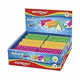 KEYROAD Universal-Radiergummi 24 Stck. Roofix Dreieckig/verpackt im Display/Mischfarben/aus Thermoplastischem Gummi Höchster Qualität/Kinder Kleine Lustige Radiergummi