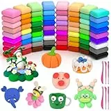 AUAUY Modelliermasse-Set, Knete Starter Set, 72 Farben Lufttrocknende Magische Knete für Kinder, Modelliermasse Lufttrocknend, Art Polymer Clay Geschenk für Jungen und Mädchen im Alter von 3-12 Jahren