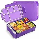 WayEee Brotdose Kinder mit Fächern 1330ml Lunchbox Kinder Auslaufsicher Brotdose Kinder für Kindergarten & Schule (Lila)