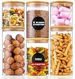 Deco haus® Vorratsgläser mit Deckel luftdicht + Etiketten [6er KOMBI SET] - Für Müsli, Cornflakes, Mehl & co. - Vorratsdosen Glas mit Deckel Aufbewahrungsglas - Aufbewahrungsbox Küche Vorratsglas